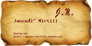 Jancsó Mirtill névjegykártya